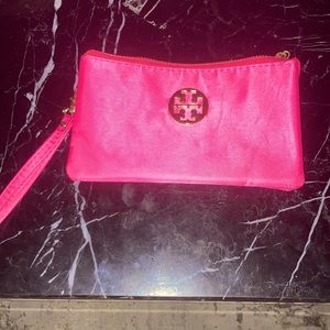 Hot pink Tory Burch wristlet